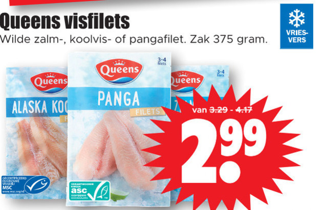 Queens   koolvis, pangasius folder aanbieding bij  Dirk - details