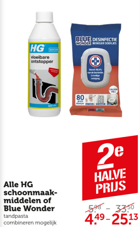 HG   vochtige schoonmaakdoekjes, allesreiniger folder aanbieding bij  Coop - details