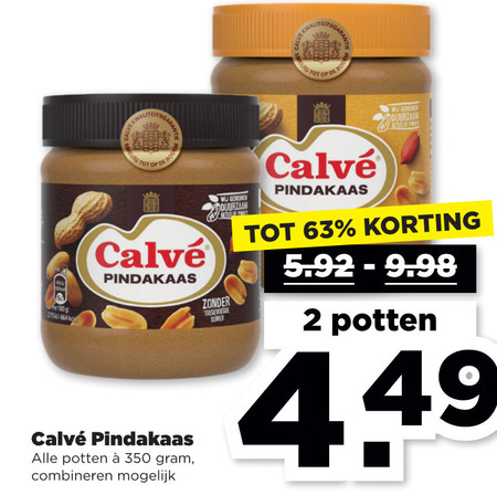 Calve pindakaas folder aanbieding bij Plus - details