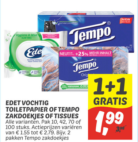 Tempo   tissue, zakdoek folder aanbieding bij  Dekamarkt - details