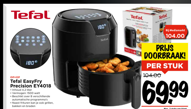 Boos worden Merchandiser Doe het niet Tefal friteuse folder aanbieding bij Vomar - details