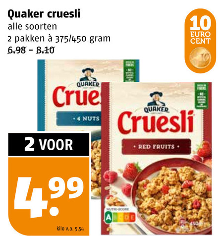 Quaker   cruesli folder aanbieding bij  Poiesz - details