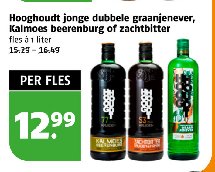 Hooghoudt   berenburg, jenever folder aanbieding bij  Poiesz - details