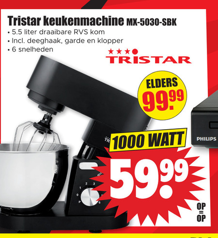 land huis Lastig Tristar keukenmachine folder aanbieding bij Dirk - details