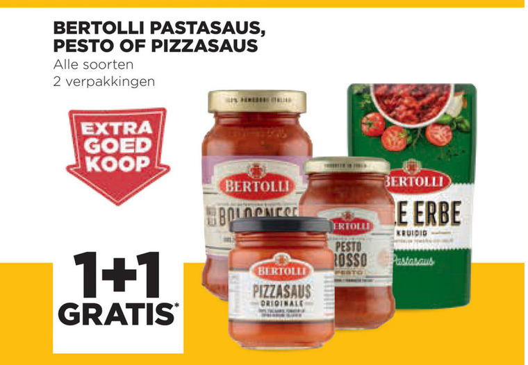 Bertolli   pastasaus, pesto folder aanbieding bij  Jumbo - details