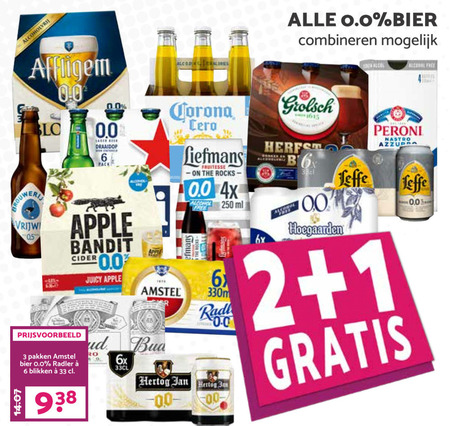 Heineken 0.0   alcoholvrij bier, blikje bier folder aanbieding bij  Boons Markt - details