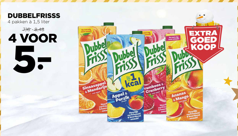 Dubbelfrisss   fruitdrank folder aanbieding bij  Jumbo - details