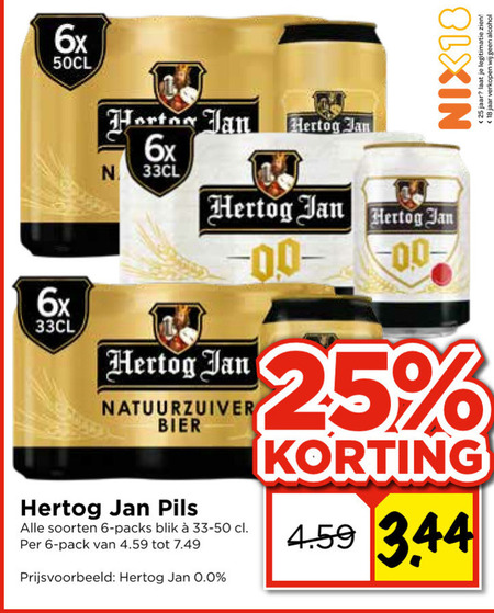 Hertog Jan   blikje bier folder aanbieding bij  Vomar - details