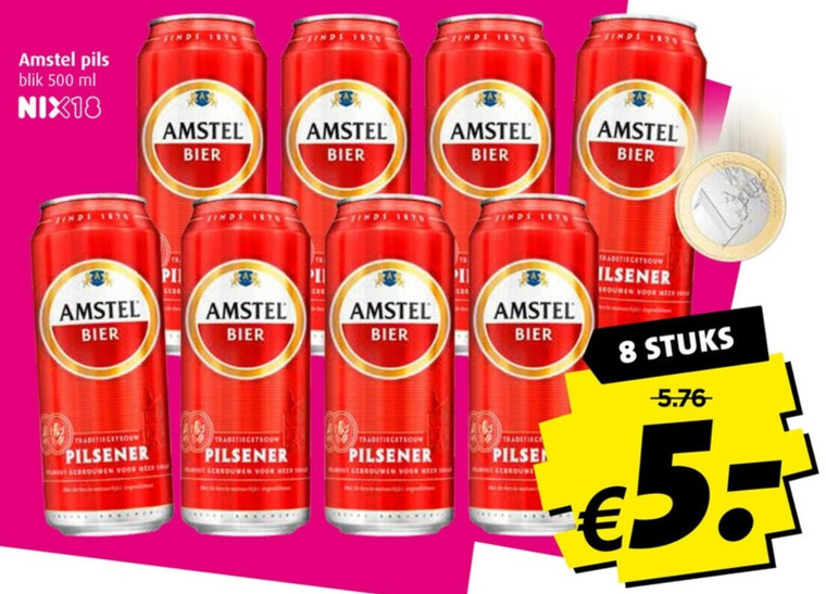 Amstel   blikje bier folder aanbieding bij  Boni - details