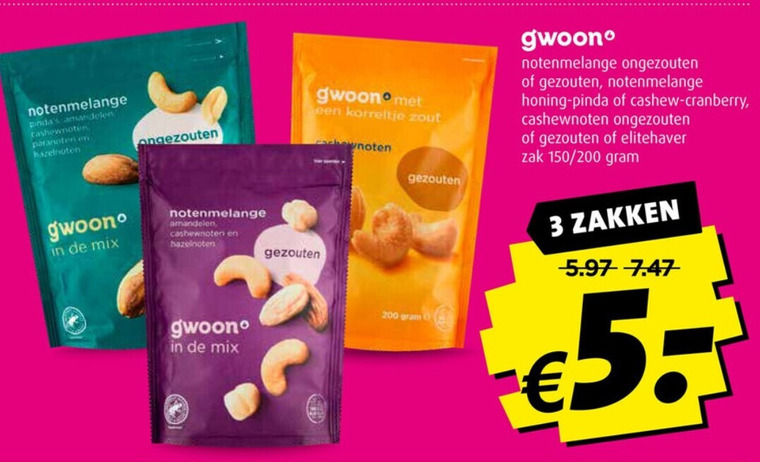 Gwoon   pindas, noten folder aanbieding bij  Boni - details