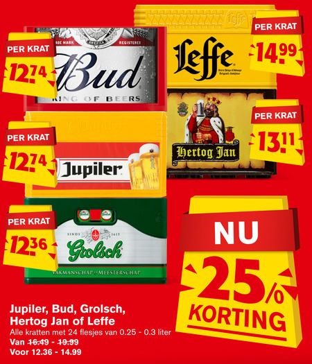 Leffe   krat bier folder aanbieding bij  Hoogvliet - details