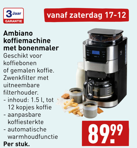 Bedankt geluid Haven koffiezetapparaat folder aanbieding bij Aldi - details