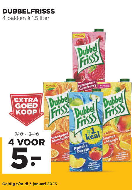 Dubbelfrisss   fruitdrank folder aanbieding bij  Jumbo - details