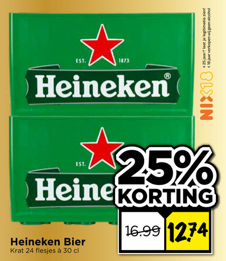 Heineken   krat bier folder aanbieding bij  Vomar - details