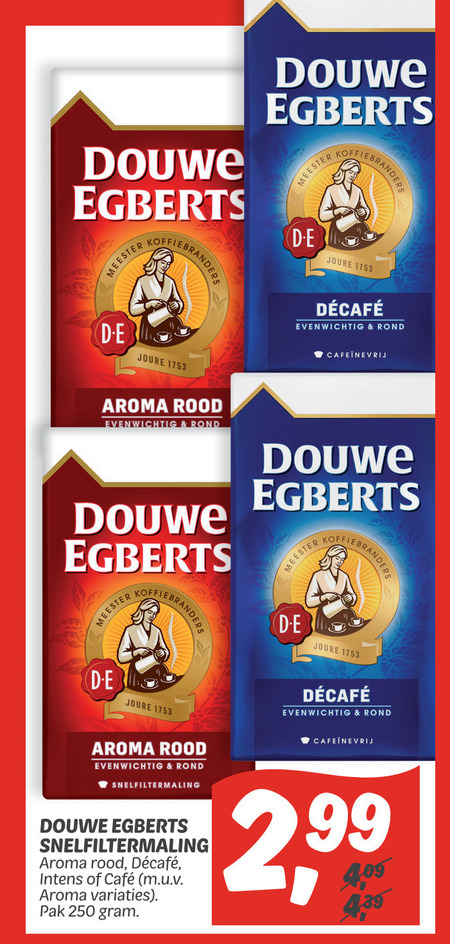 Douwe Egberts koffie folder aanbieding Dekamarkt details