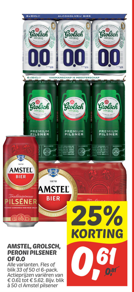 Amstel   alcoholvrij bier, blikje bier folder aanbieding bij  Dekamarkt - details