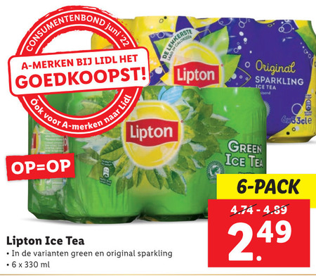 Kust Tutor Intuïtie Lipton ice tea folder aanbieding bij Lidl - details