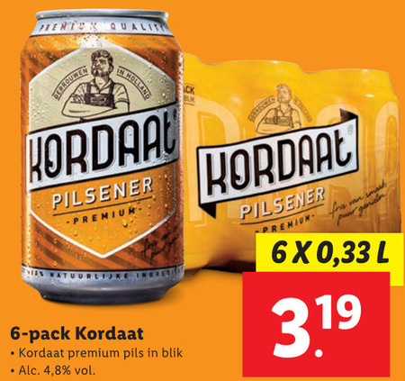 Kordaat   blikje bier folder aanbieding bij  Lidl - details