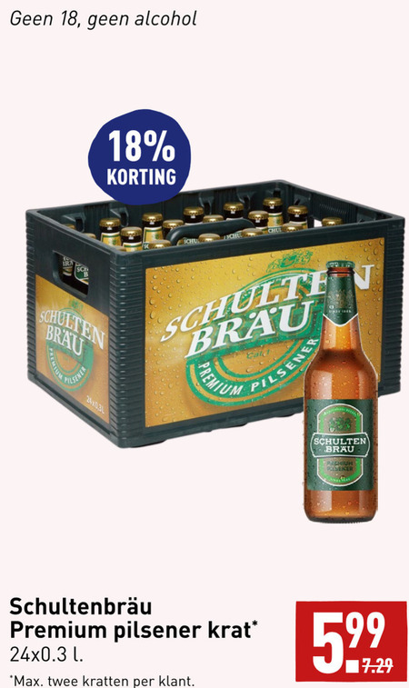 Schultenbrau   krat bier folder aanbieding bij  Aldi - details