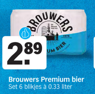 Brouwers   blikje bier folder aanbieding bij  Albert Heijn - details