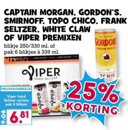 Captain Morgan   hard seltzer, mixdrank folder aanbieding bij  Boons Markt - details