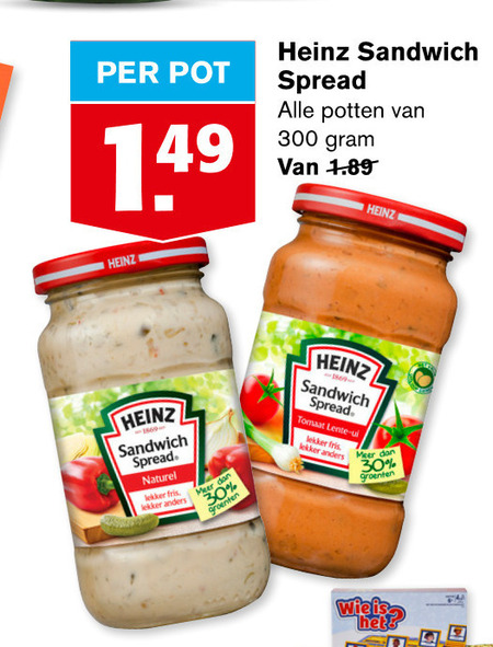 laten we het doen Gezamenlijke selectie inhoudsopgave Heinz sandwich spread folder aanbieding bij Hoogvliet - details