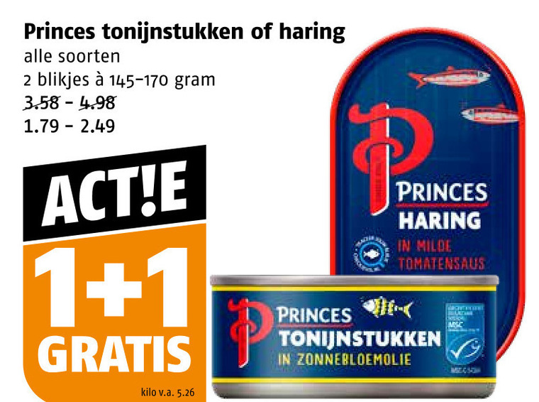 Princes   haring, tonijn in blik folder aanbieding bij  Poiesz - details