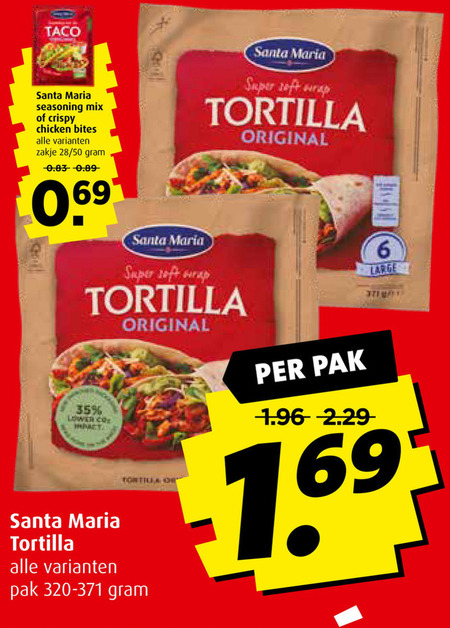 Santa Maria   tortilla folder aanbieding bij  Boni - details