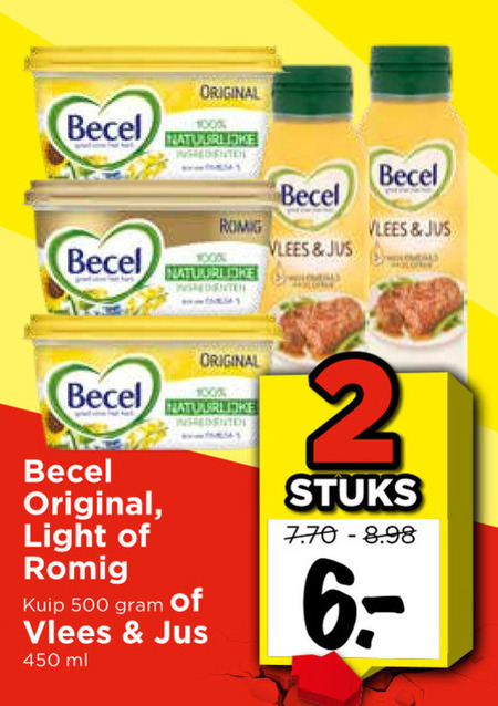 Becel   margarine, olie en vetten folder aanbieding bij  Vomar - details