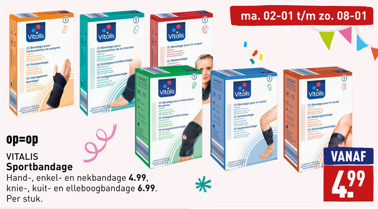 kniebandage, folder aanbieding bij Aldi - details