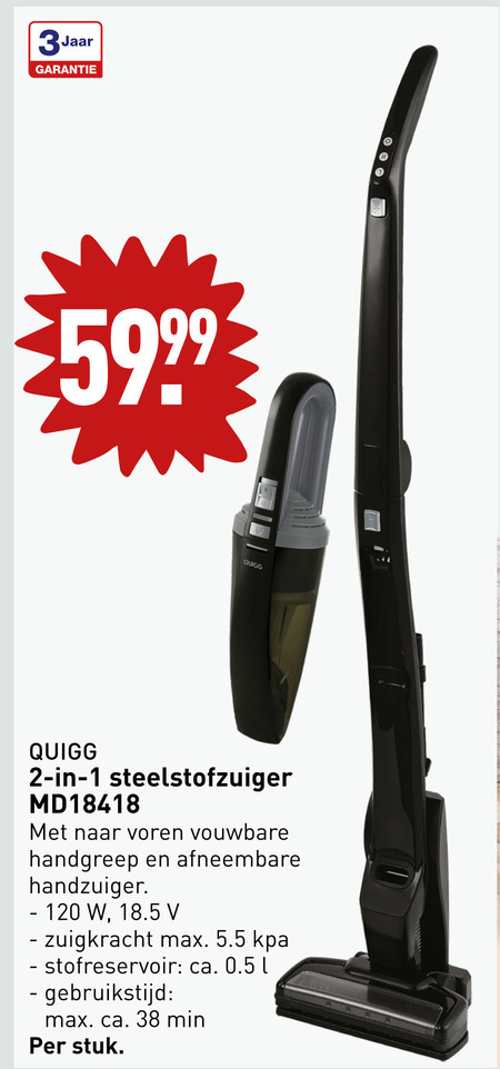 Bestrooi hebzuchtig Outlook steelstofzuiger folder aanbieding bij Aldi - details