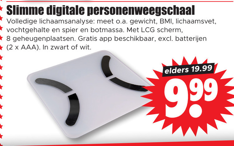 zuiverheid Verslijten zwemmen weegschaal folder aanbieding bij Dirk - details