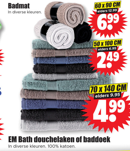 Honderd jaar Biscuit Potentieel baddoek, badmat folder aanbieding bij Dirk - details