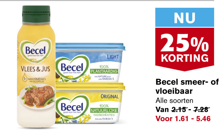 Becel   olie en vetten, margarine folder aanbieding bij  Hoogvliet - details