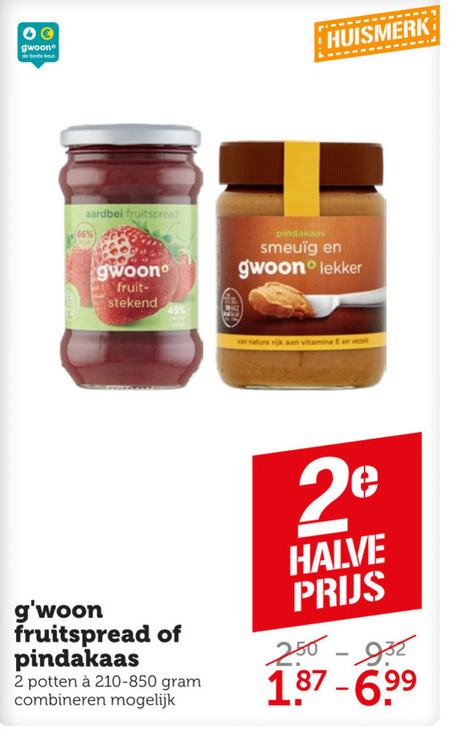 Gwoon   jam, pindakaas folder aanbieding bij  Coop - details