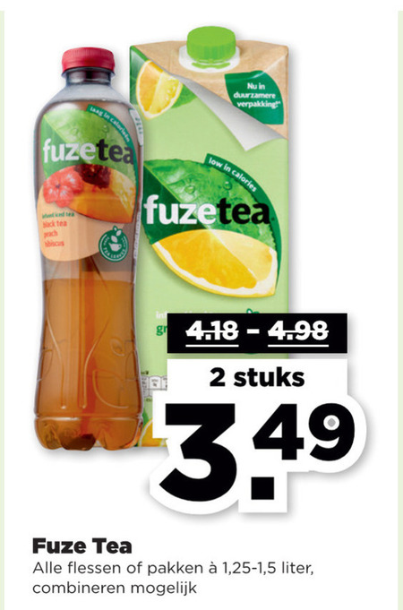 Fuze Tea   ice tea folder aanbieding bij  Plus - details