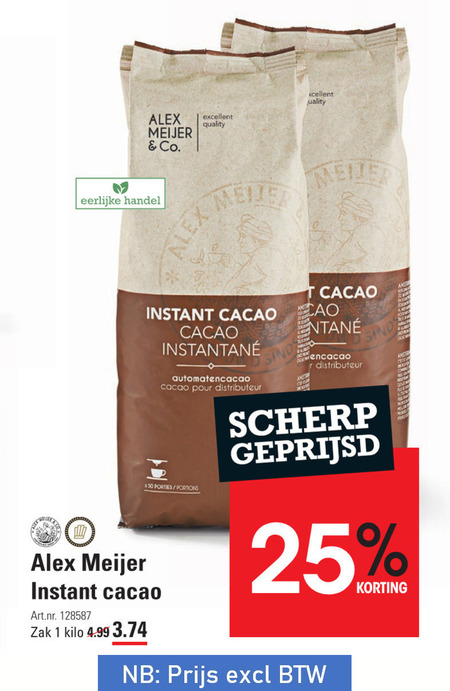 Alex Meijer   cacaopoeder folder aanbieding bij  Sligro - details