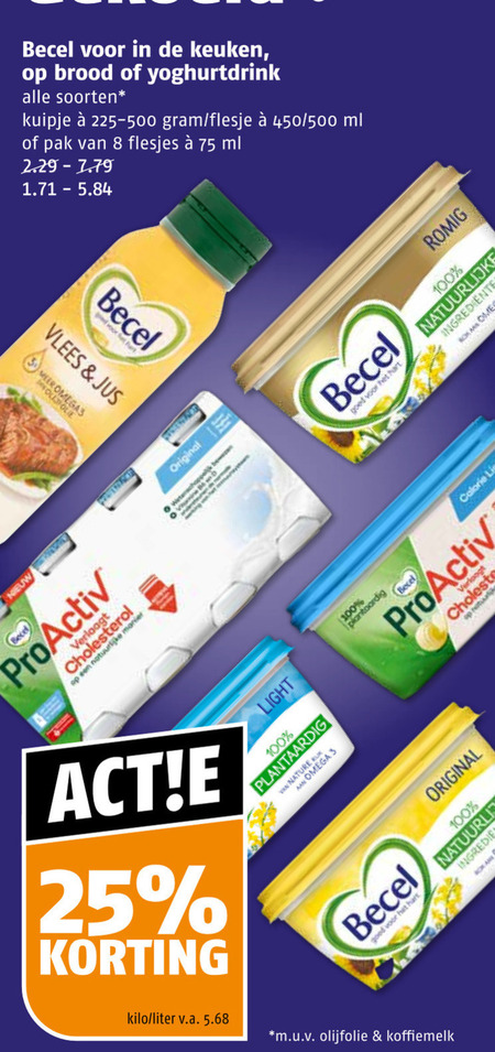 Becel   margarine, olie en vetten folder aanbieding bij  Poiesz - details