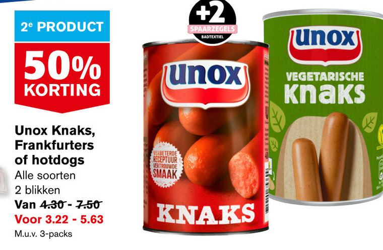 Unox   knakworst folder aanbieding bij  Hoogvliet - details