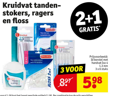 Kruidvat tandenstokers, tandenborstel folder aanbieding details