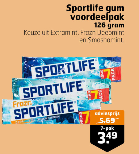 Sportlife   kauwgom folder aanbieding bij  Trekpleister - details