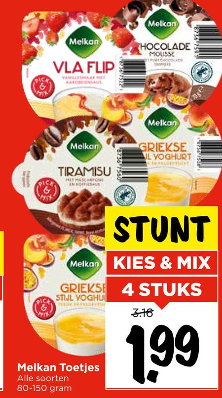 Melkan   vla, tiramisu folder aanbieding bij  Vomar - details