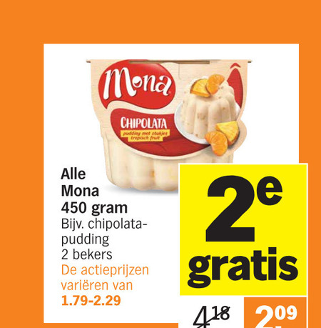 Mona   pudding folder aanbieding bij  Albert Heijn - details