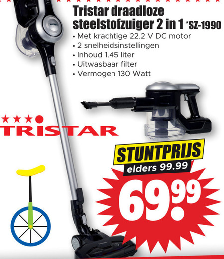 wond diameter optellen Tristar steelstofzuiger folder aanbieding bij Dirk - details