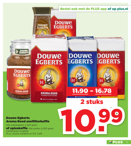 Immuniseren avontuur als Douwe Egberts koffie, oploskoffie folder aanbieding bij Plus - details