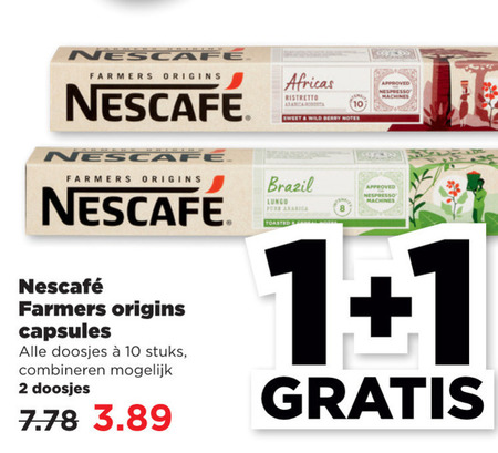 Nescafe   koffiecups folder aanbieding bij  Plus - details