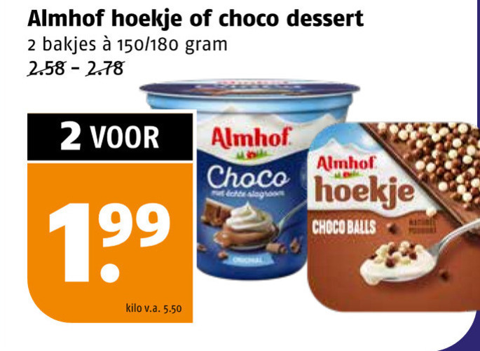 Almhof   toetje, vruchtenyoghurt folder aanbieding bij  Poiesz - details