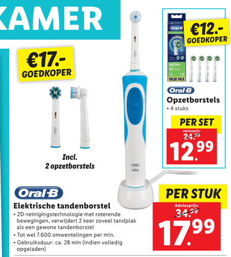 Braun Oral-B tandenborstel, opzetborstel folder bij Lidl -