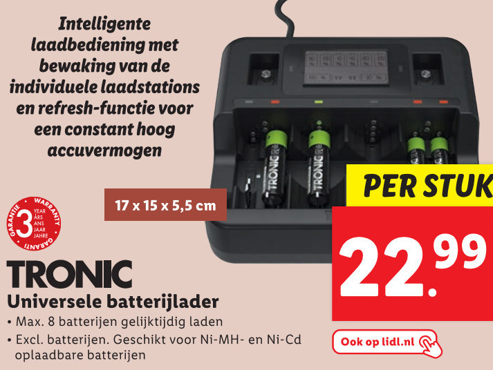 Tronic   batterijlader folder aanbieding bij  Lidl - details