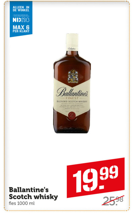 Ballantines   whisky folder aanbieding bij  Coop - details